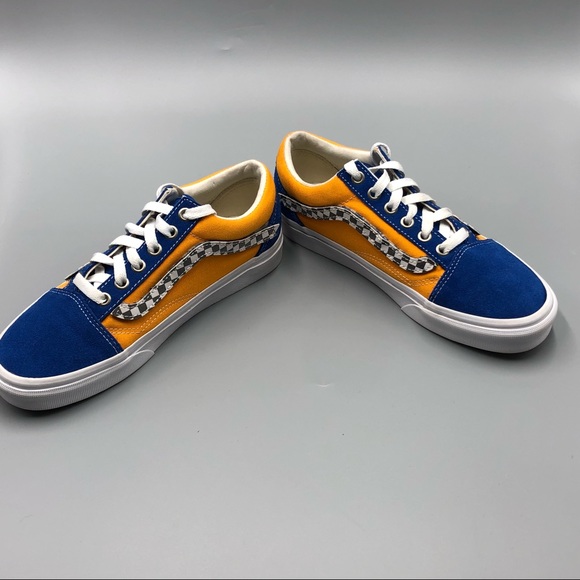 Vans Old Skool Low Velcro Mens Size 5.5 Women’s Size 7 Checkerboard Blue… - Picture 3 of 9